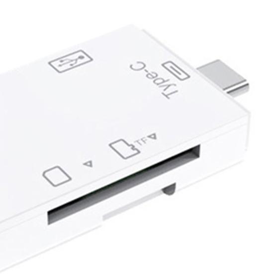 6-in-1 Multifunctional USB 3.0 Card Reader Mini Type-C TF-SD Card Reader OTG Adapter for Mobile Phone