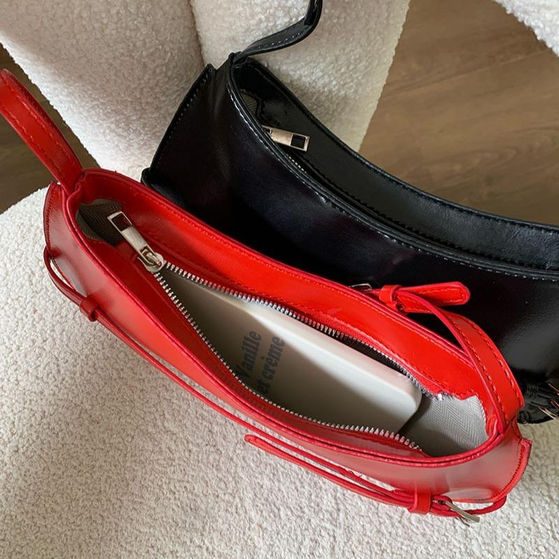French Niche Bag New Fashionable Shoulder Bag Retro Bag Texture Underarm Bag Red Wedding Bag