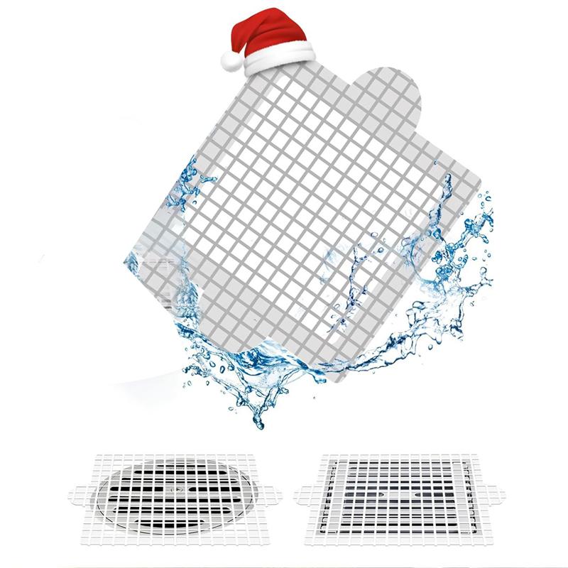 Practical-Disposable Shower Drain Hair Catcher, 4.1 Inch Drain Cover Mesh Stickers Hair Collector For Shower Bathroom Easy Insta