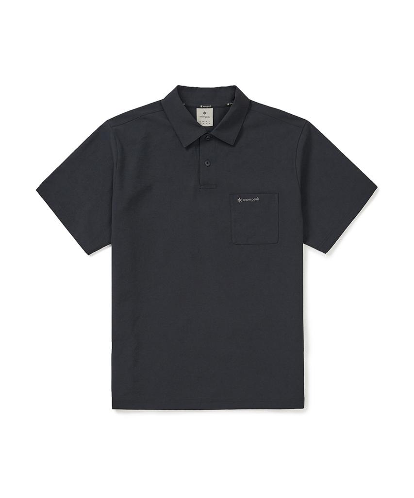 SNOWPEAK APPAREL Classic Woven Short Sleeve Polo Shirt (S25Mmtps16) Black