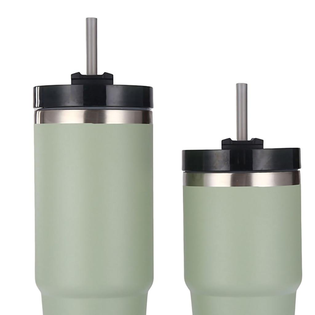 Travel Tumbler Cup Stainless Steel with Straw Lid Keep Warm and Cold Coffee Mug for Home Office Green 30oz