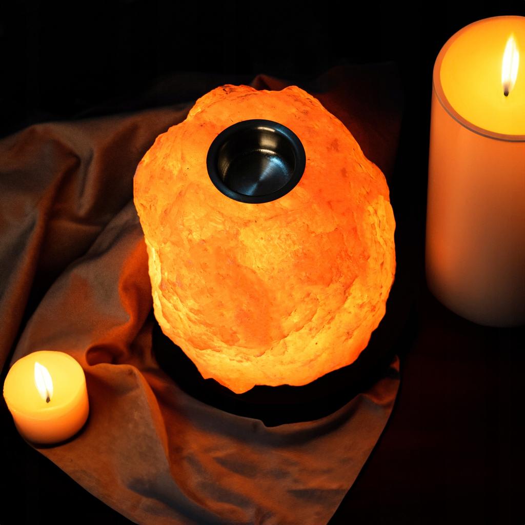 AROMATHERAPY SALT LAMP with NATURAL PINE oil for aromatherapy