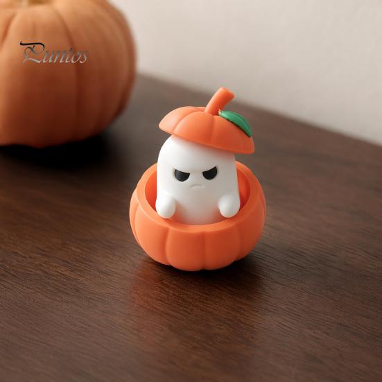 Atmospheric Desktop Decoration Halloween Ornament, 3D Printed Pumpkin Ghost Design Figure, Mini for Scented Candles Double-layer