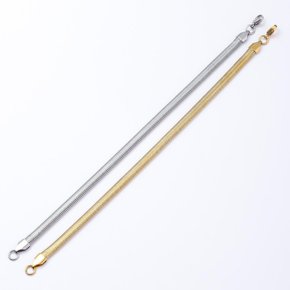 6mm Retro Men Stainless Steel Flat Snake Chain Bracelet Hip Hop Party Fashion Jewelry Trends Titanium Steel Accessories Gifts