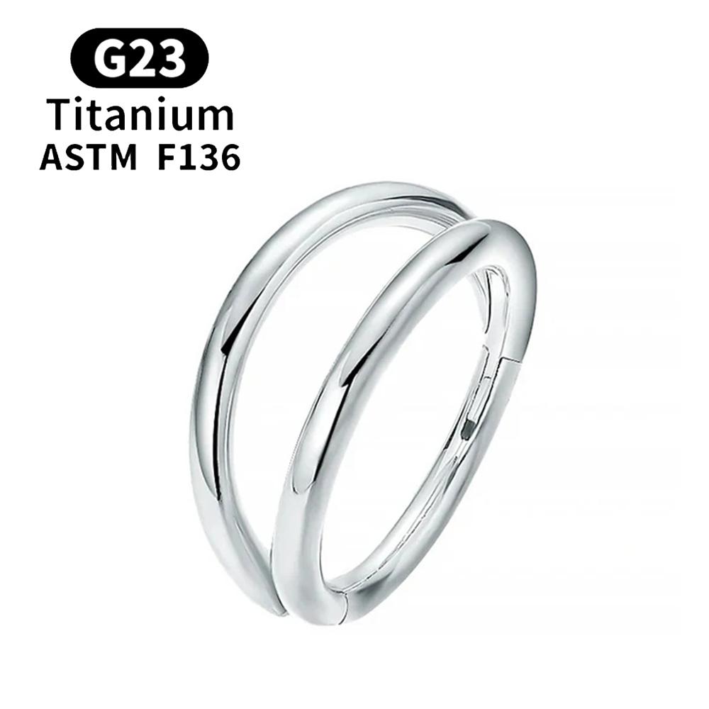 F136 G23 Titanium Nose Ring 16G Hinged Segment CZ Septum Clicke Daith Earrings Hoops Ear Cartilage Tragus Helix Piercing Jewelry