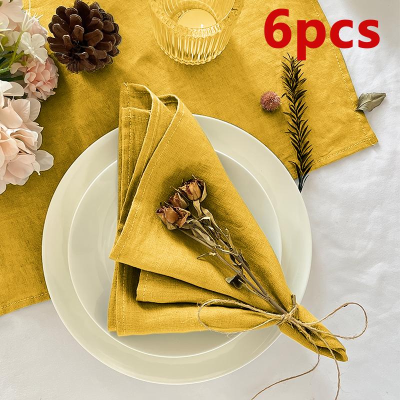Tablecloth Napkin Durable Polyester Thick Placemat Reusable For Kitchen Dining Wedding Decoration Home
