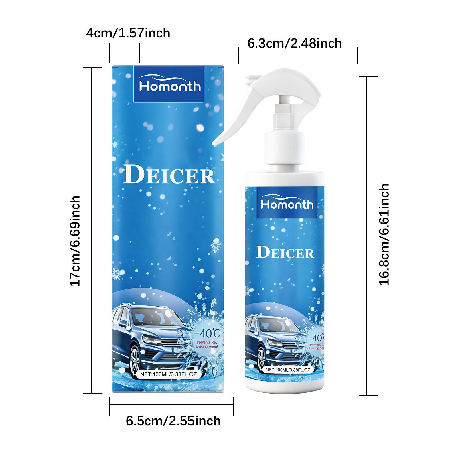

Fast Acting Car Deicer Spray Windshield Ice & Snow Remover Anti-Fog Defroster for Winter Restore Clear Vision for Glass & Wipers