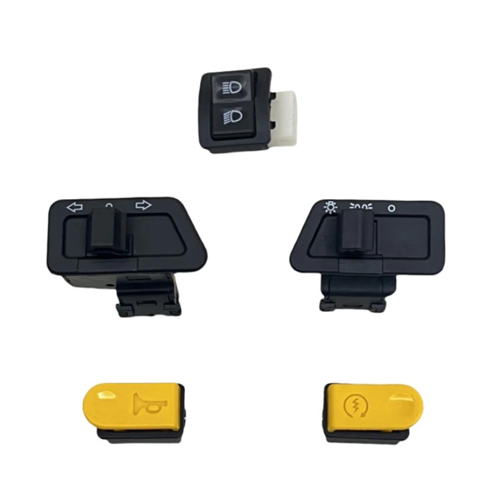 2/5Pcs Motorcycle Head Light Horn Dimmer Turn Starter Single Headlight Switch Button For Honda Suzuki ATV Moped Scooter