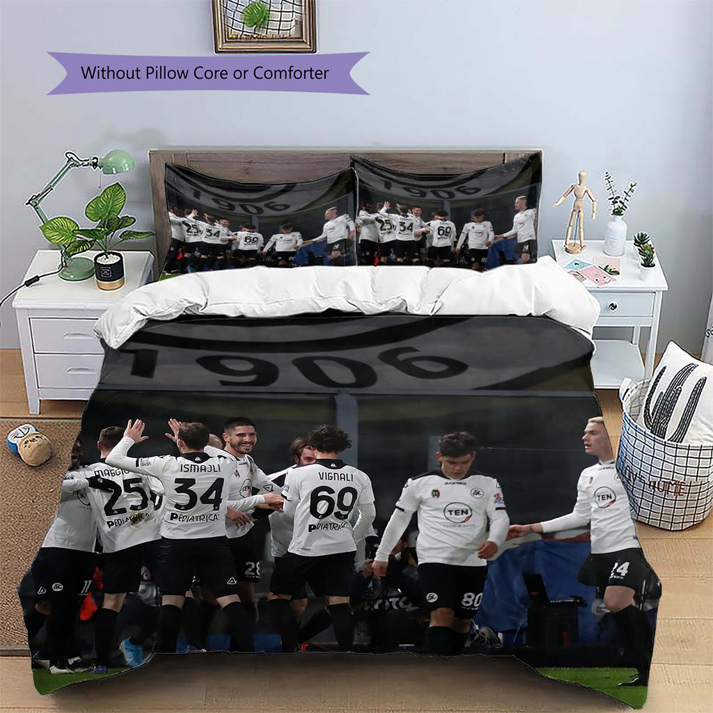 Spezia Calcio Pattern Bedding Home Decoration Birthday Gift (1 * duvet cover + 2 * pillowcase, without core)