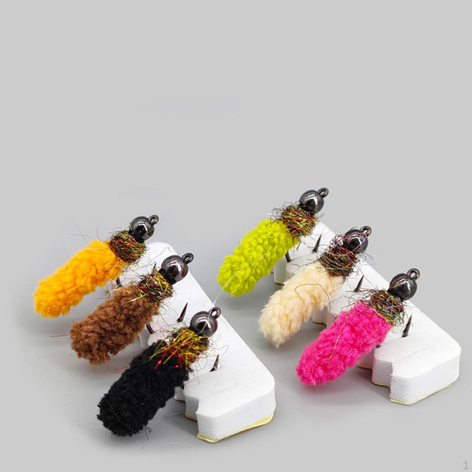 

6 штук Нахлыстовые приманки Нимфы Мокрые Реалистичные с коробкой для хранения Искусственные приманки для Синежаберника Окуня