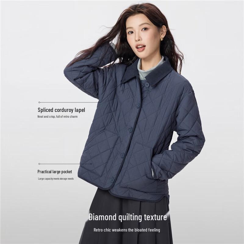 Giordano Women's Quilted Corduroy Lapel Jacket