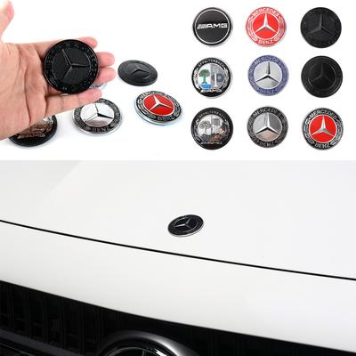 Auto Metall Flaches Motorhauben Emblem Aufkleber Front Emblem Zubehör für Mercedes Benz W203 W206 W212 W167 W166 W247 C E GLA GLC GLE AMG