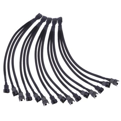 4 Pin PWM Fan Cable 1 To 3 Ways Splitter Black Sleeved Extension Cable