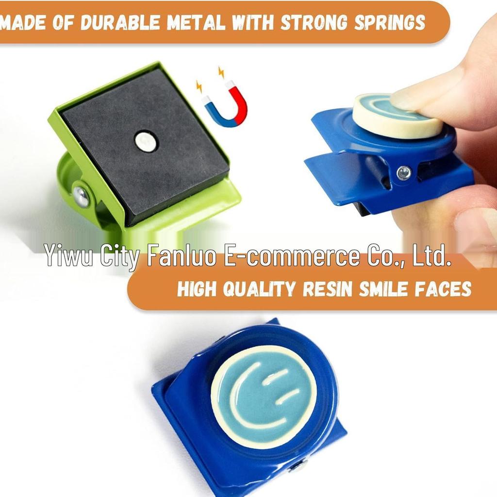 Colorful Smiley Magnetic Clips for Whiteboards and Office Stickers