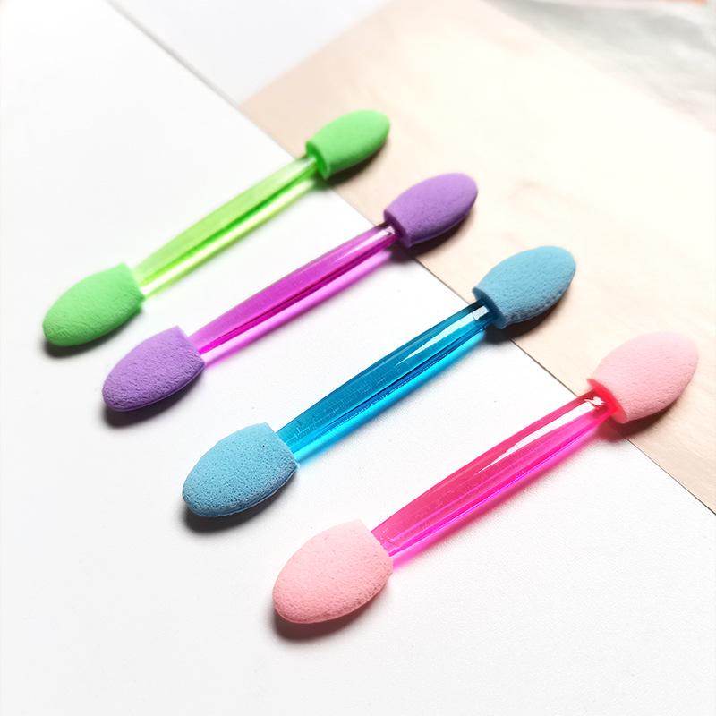 Colored Cotton Double-Ended Eyeshadow Stick with Latex Sponge for Eyeshadow and Nail Art Blending