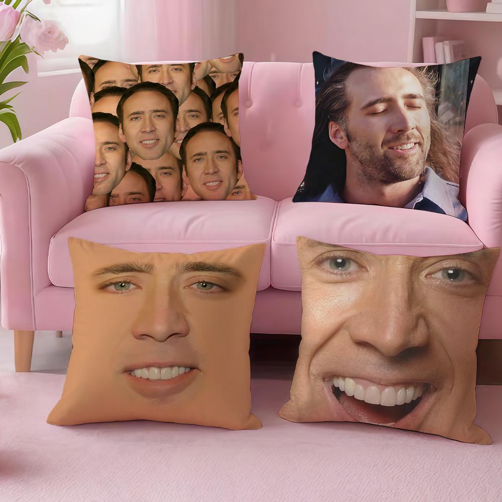 C-Cage Cushion Cover For Sofa Car Funny Office Cafe Soft And Comfortable Double-Sided Printing N-Nicolas Pillow Cover