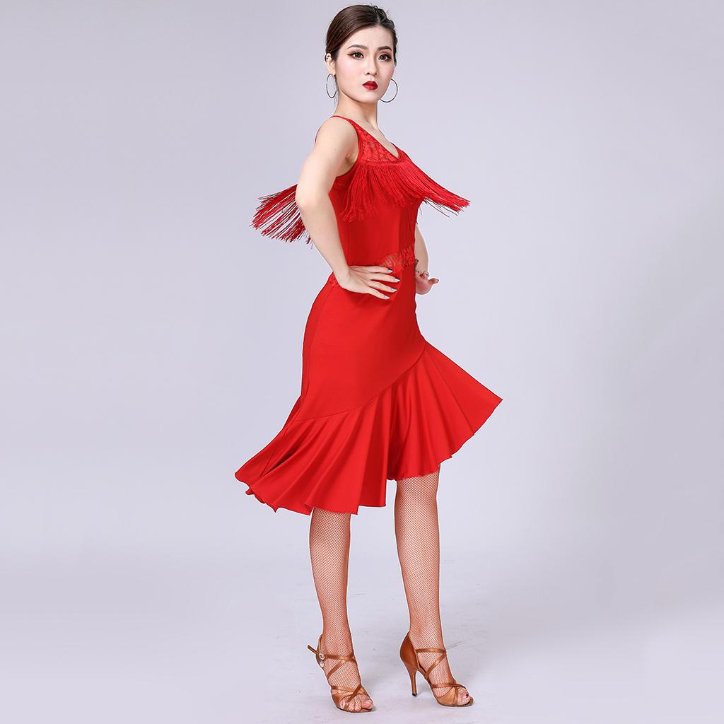 1 Piece Latin For Women Girls Tassel Tango Costume