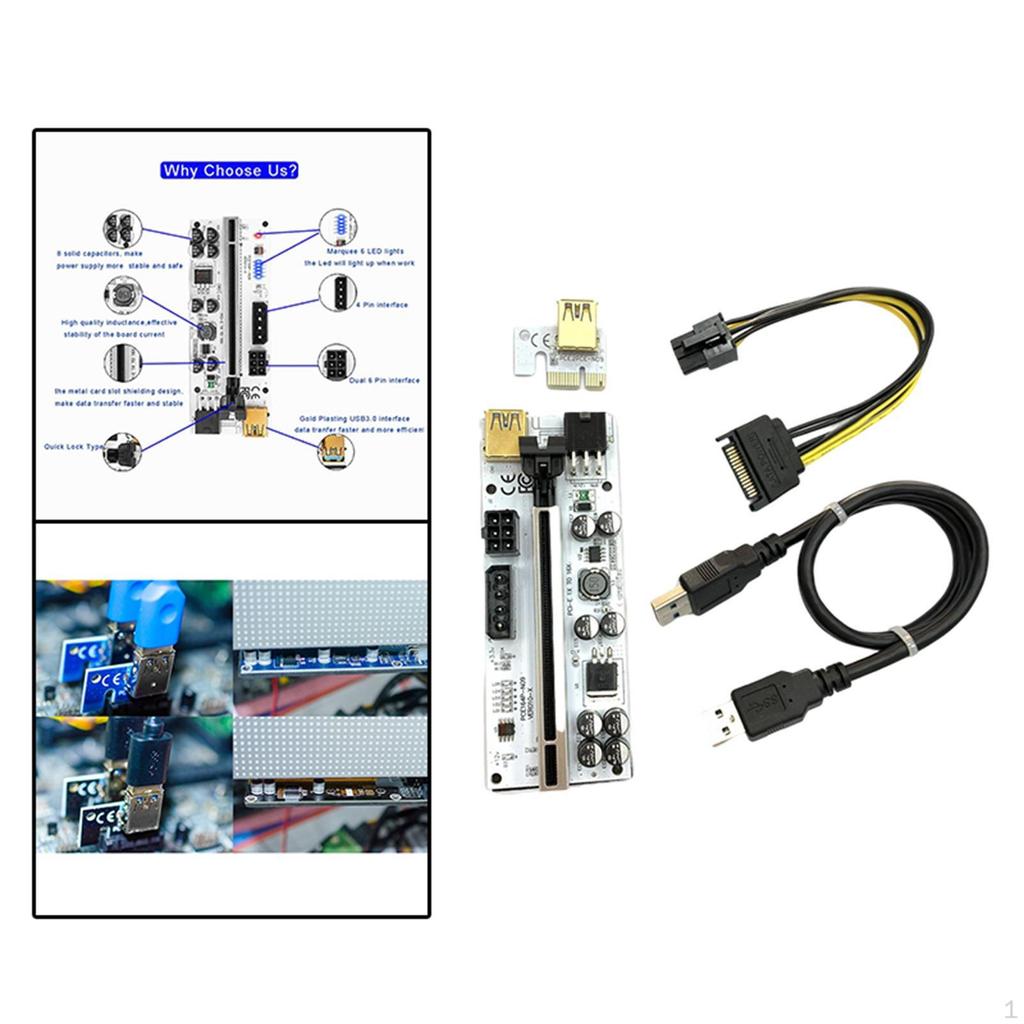 Ver01 60cm USB 3.0 Card 6Pin for GPU Graphics Graphic Extension
