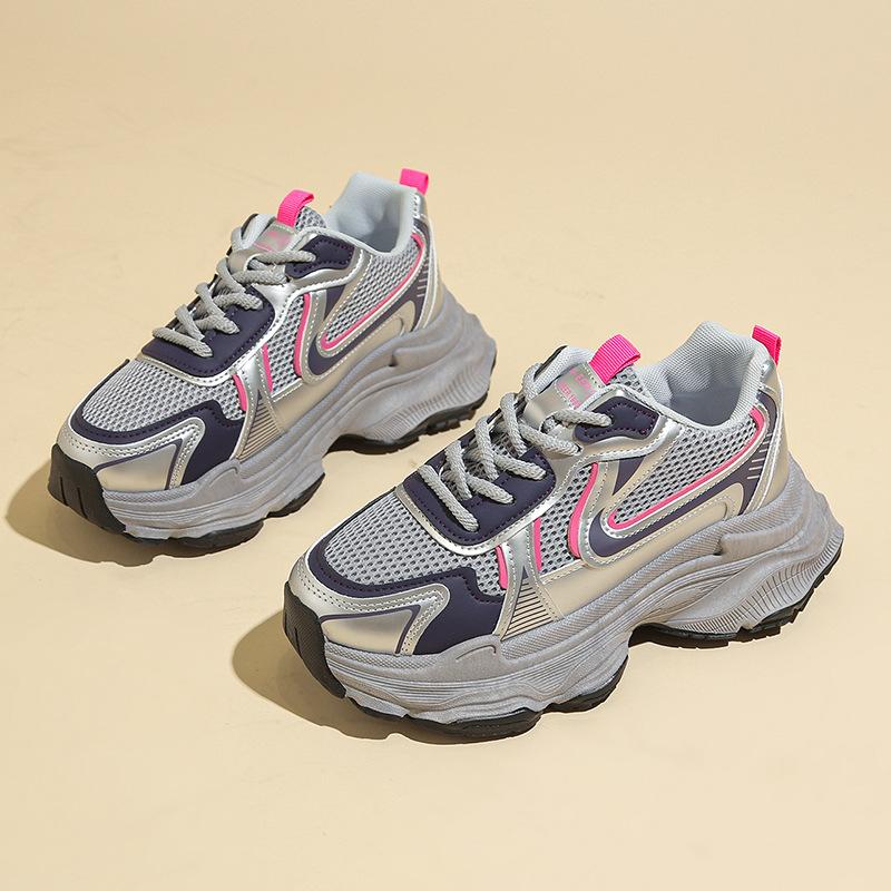 

Korean dad shoes women s senior sense 2025 new autumn thick-soled breathable mesh running casual student sports shoes 40 сірий колір