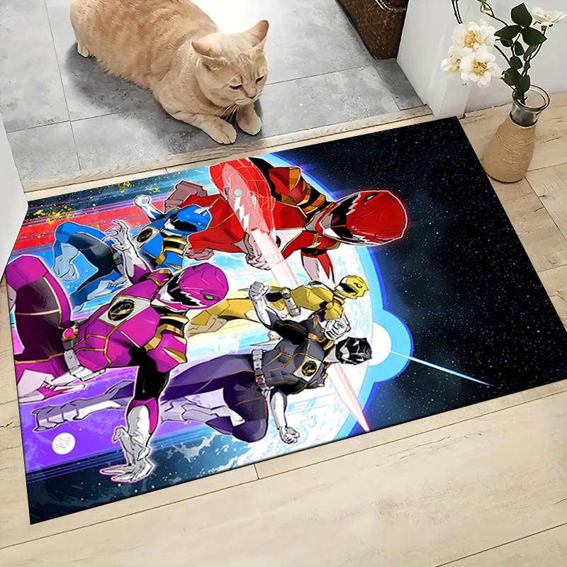 1Pc Power Rangers Galactic Heroes Carpet Rug Customizable Soft Washable Antislip Home Living Room Sofa Mats Personalized Rug 0917260