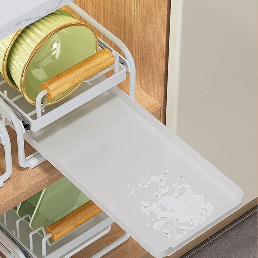 Single Tier Dish Drying Rack Wear Resistant Metal Under Sink Rack Multifunctional Anti-Slip Dish Drainer Storage