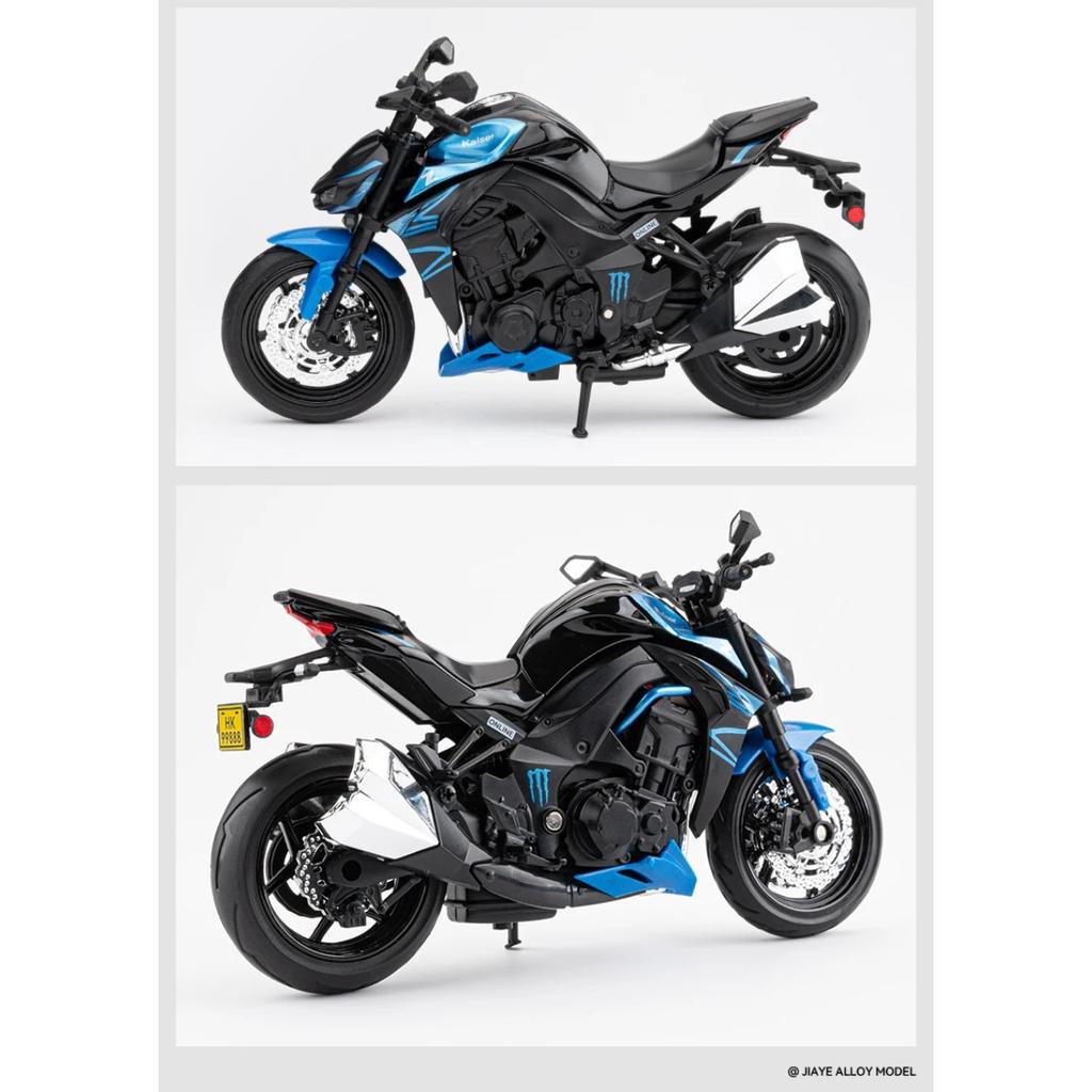1/12 Scale Kawasaki Z1000 Street Cars Motorcycle Diecast Model Car Alloy Metal with Base Display Collections Hobby Home Decoration Boy