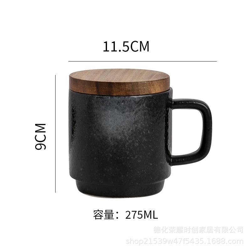 Ins Minimalist Ceramic Mug Water Cup with Lid Office Student Couple Mug European-style Literary Water Mug