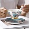Coffee cups and sauce sets English porcelain tea service Ceramic cup Travel with spoon Retro cup