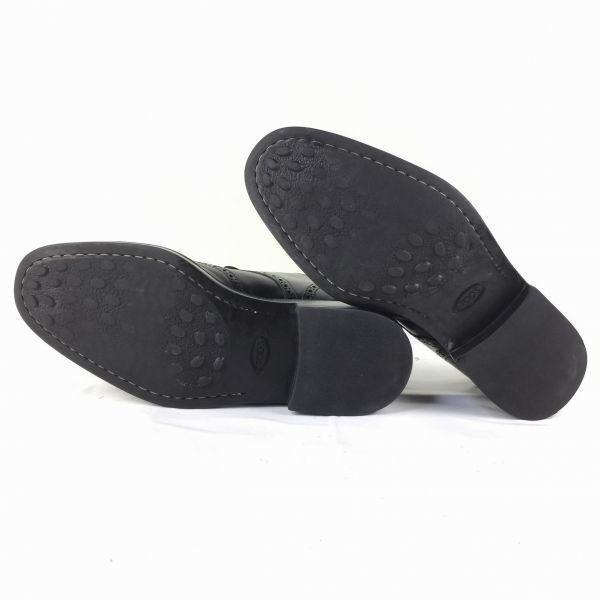 TOD'S Wingtip Leather Business Shoes Black size 8 Men's(USED)