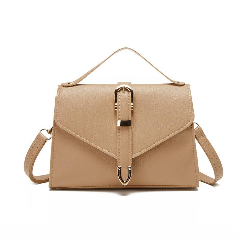 Personalized trend belt women's bag new fashion portable messenger bag solid color shoulder messenger small square bag