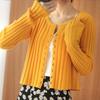 Women's Slimming Round Neck Knit Cardigan: Early Autumn Outerwear, Simple Inner Layer Jacket