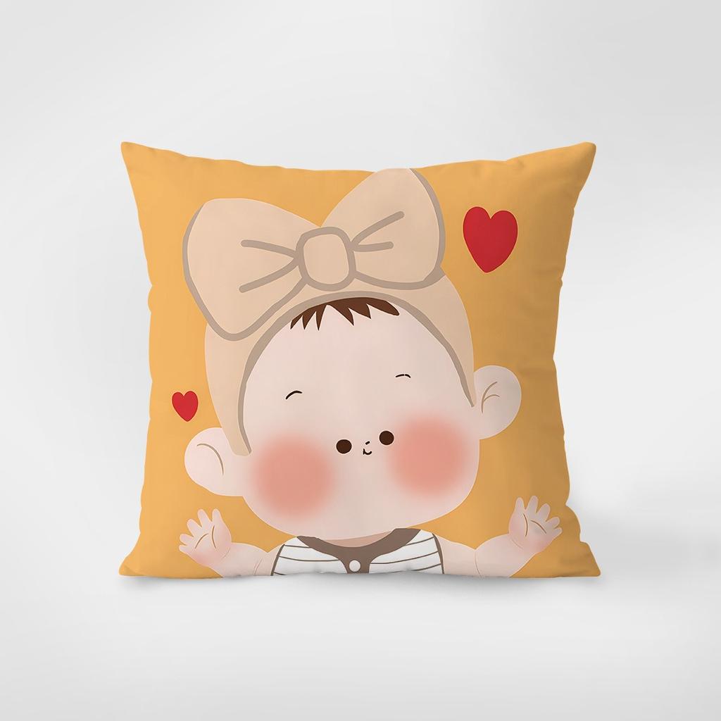 Cartoon Character Family Pillowcase Interior Decoration Office Living Room Home Pillowcase