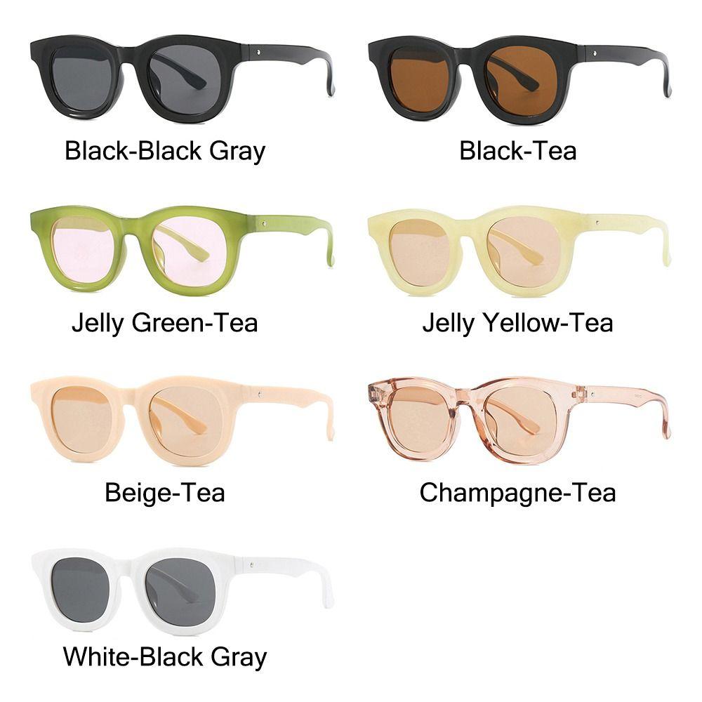 UV400 Jelly Green Sun Glasses Colorful Punk Shades Fashion INS Style Eyeglasses  for Women & Men