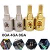 New Pure Copper Car Audio Connector 0GA 4GA 8GA Gold Silver Audio Amp Input Adapter Car Audio Modified Connector