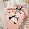 (Student Season) Three piece set of washed cotton embroidery plain color for students