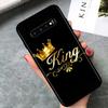Чехол для телефона King Queen Couples для Samsung Galaxy Note 20 S20 FE Lite Ultra 10 9 8 Pro S10E S10 5G S9 S8 S7 S6 Plus Black