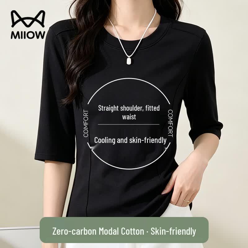 Women s Modal Ribbed Half-Sleeve T-Shirt 2XL
