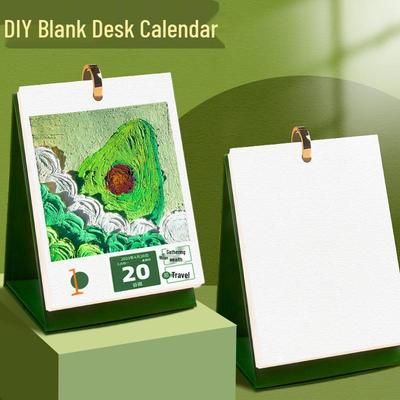 2026 DIY Oil Pastels 3D Desk Calendar: Handmade Book-Style Paint Desktop Ornament Gift