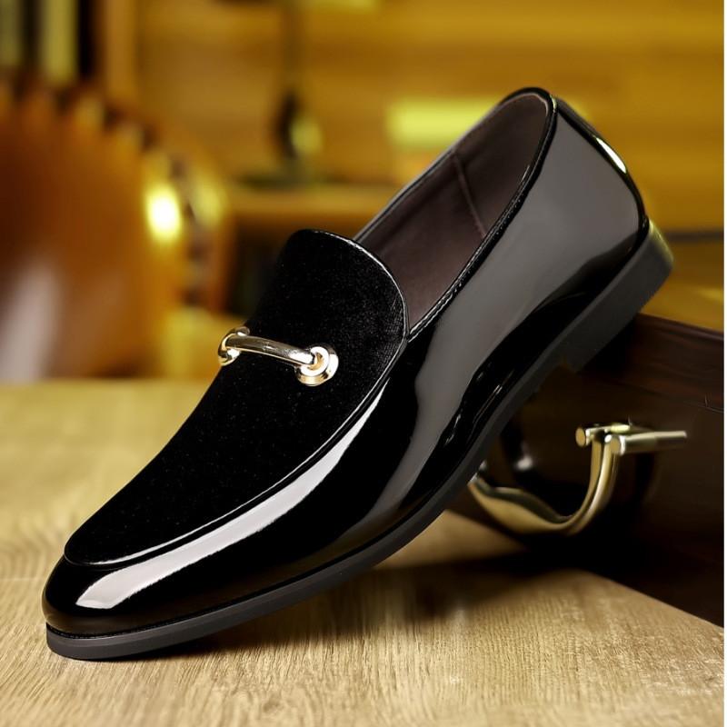 Luxury Brand Designer New Men Slip On Suede Leather Mixed Flats Shoes Moccasins Wedding Prom Homecoming Loafers Zapatos Hombre