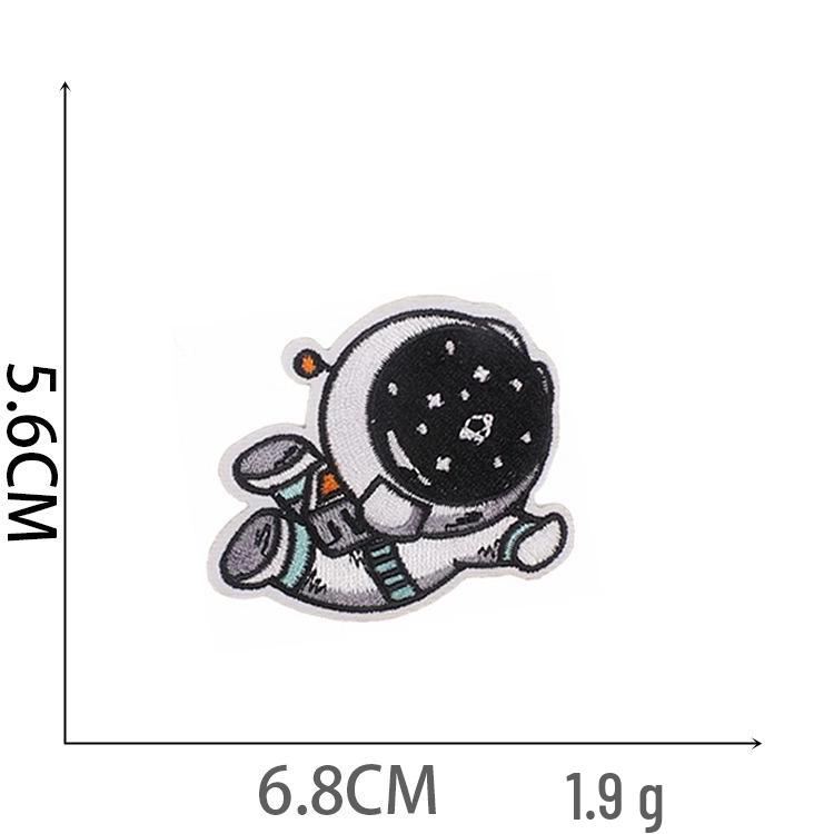Patch Astronaut Rachetă și Planetă Brodat Howling Sky