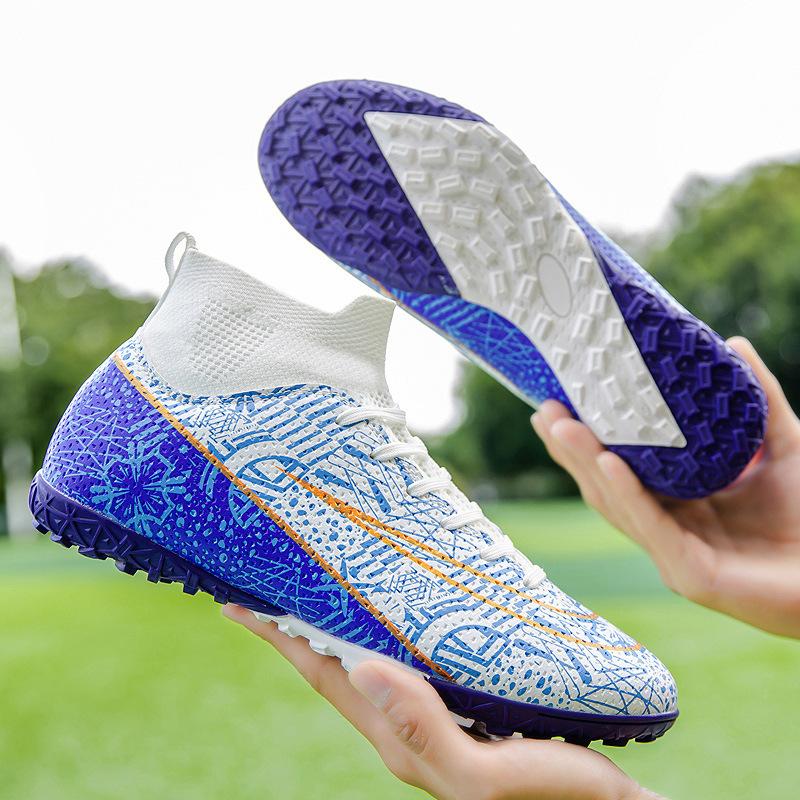 Football Shoes High Top Assassin Professional Training Long Spikes Children Adult Large Size Broken Spikes Football Shoes