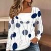 Tops for Women  Polka Dot Print Long Sleeve Fake Two‑Piece Top Fall Casual Slim Pullover Women's Long Sleeve Top