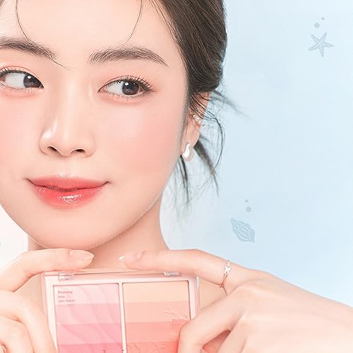 Dasique „Offiziell“ Daisique Blending Mood Cheek Blending Mood Cheek/Rouge Palette/4-Farben Rouge/Warme & Kalte Töne/Wangenpalette (#01 Sommerkoralle)