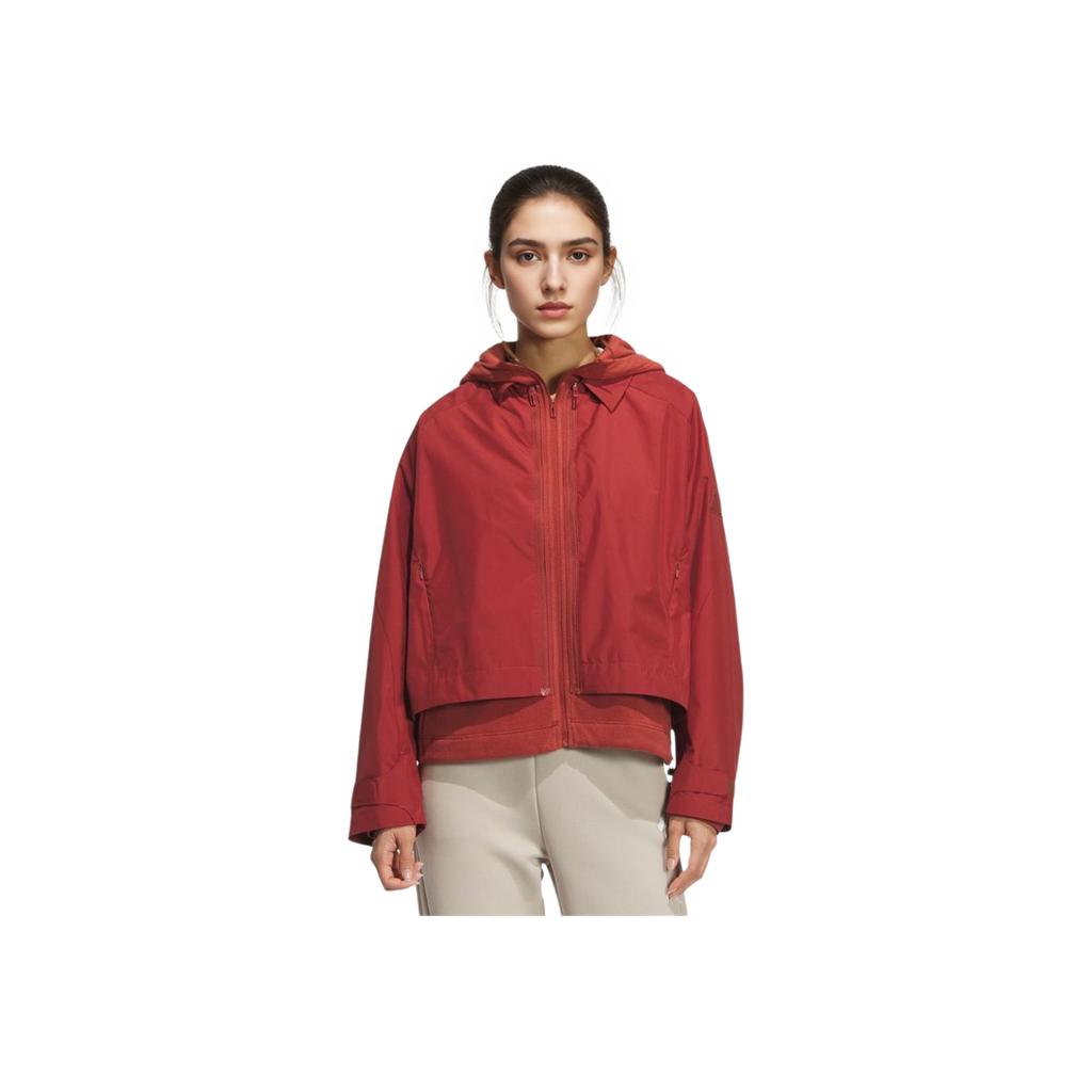 Adidas Two-In-One Casual Hooded Zip Jacket Women Jackets Soft-Red JM8855
