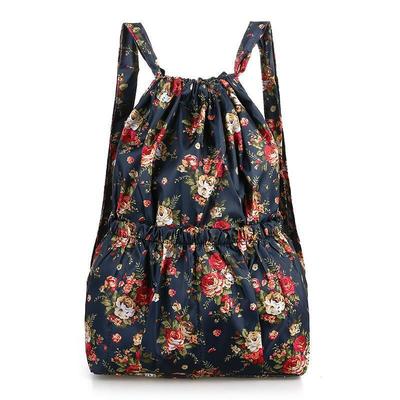 New Women's Fashion Simple Printing Backpack, Drawstring Bundle Bag, Backpack, Light and Wear-resistant Large-capacity Backpack