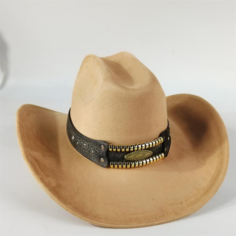 New Handmade Belt Suede Western Cowboy Hat Wide Brim Cowgirl Hat Party Hat Stage Hat Cattleman Knight Hat