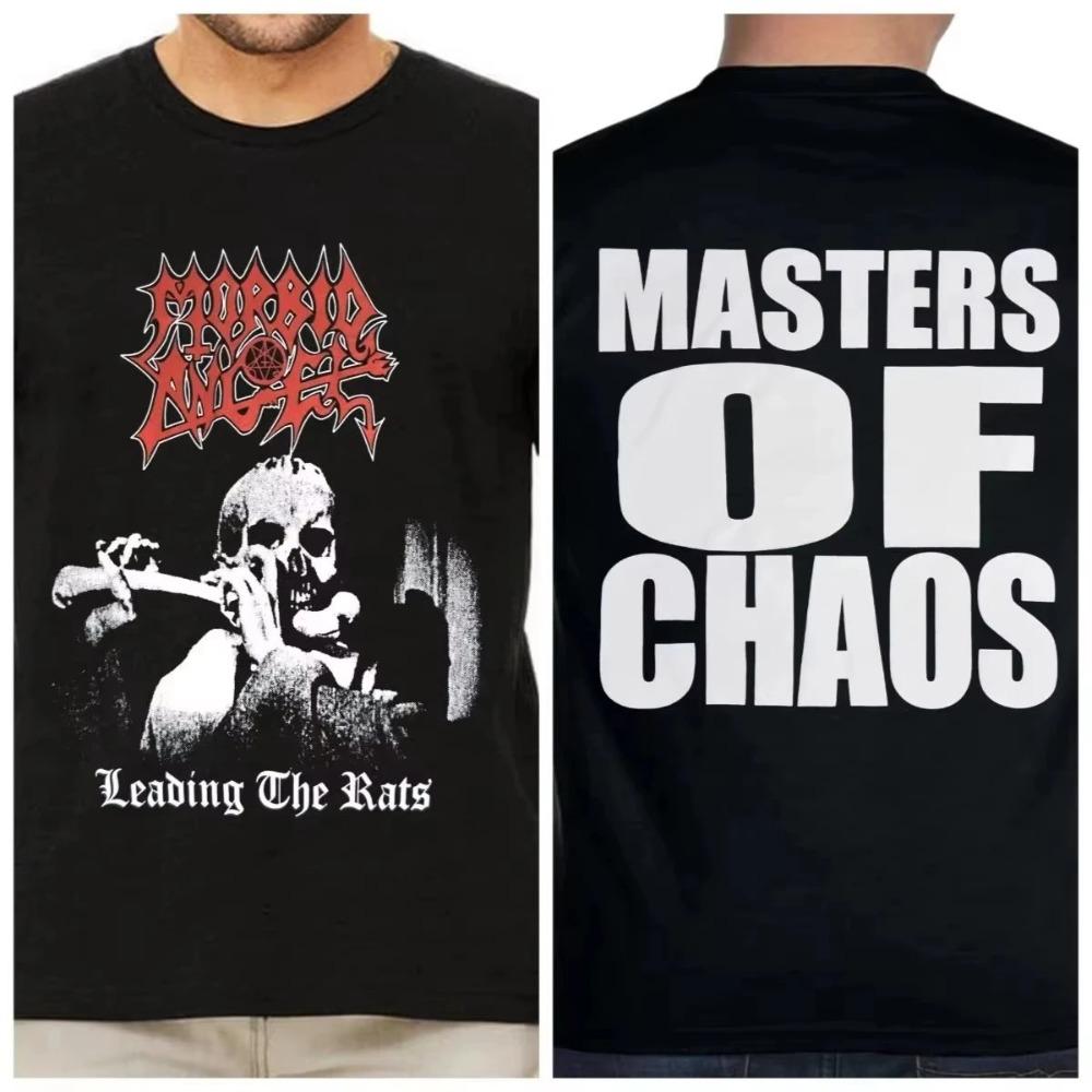 Morbid Angel Double Sided Death Metal Band Pentagram Baphomet Lyric Graphic Print Heavy Metal Streetwear T-Shirt