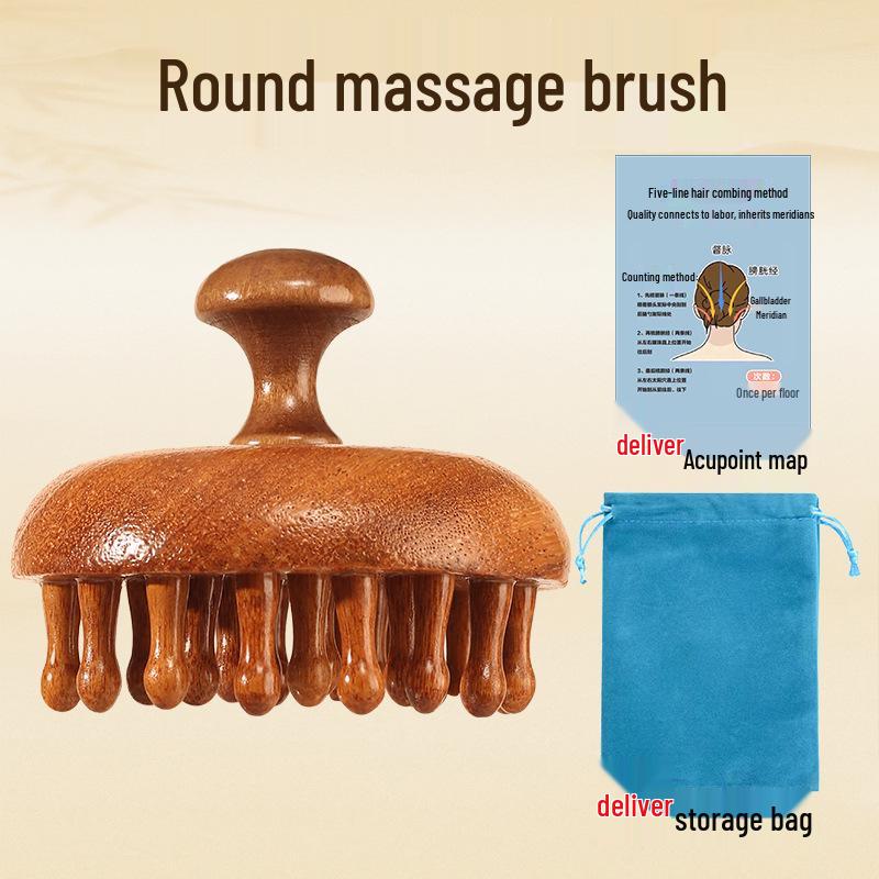 Premium Sandalwood Scalp Massage & Meridian Therapy Comb - Versatile Wooden Comb for Full-Body Use