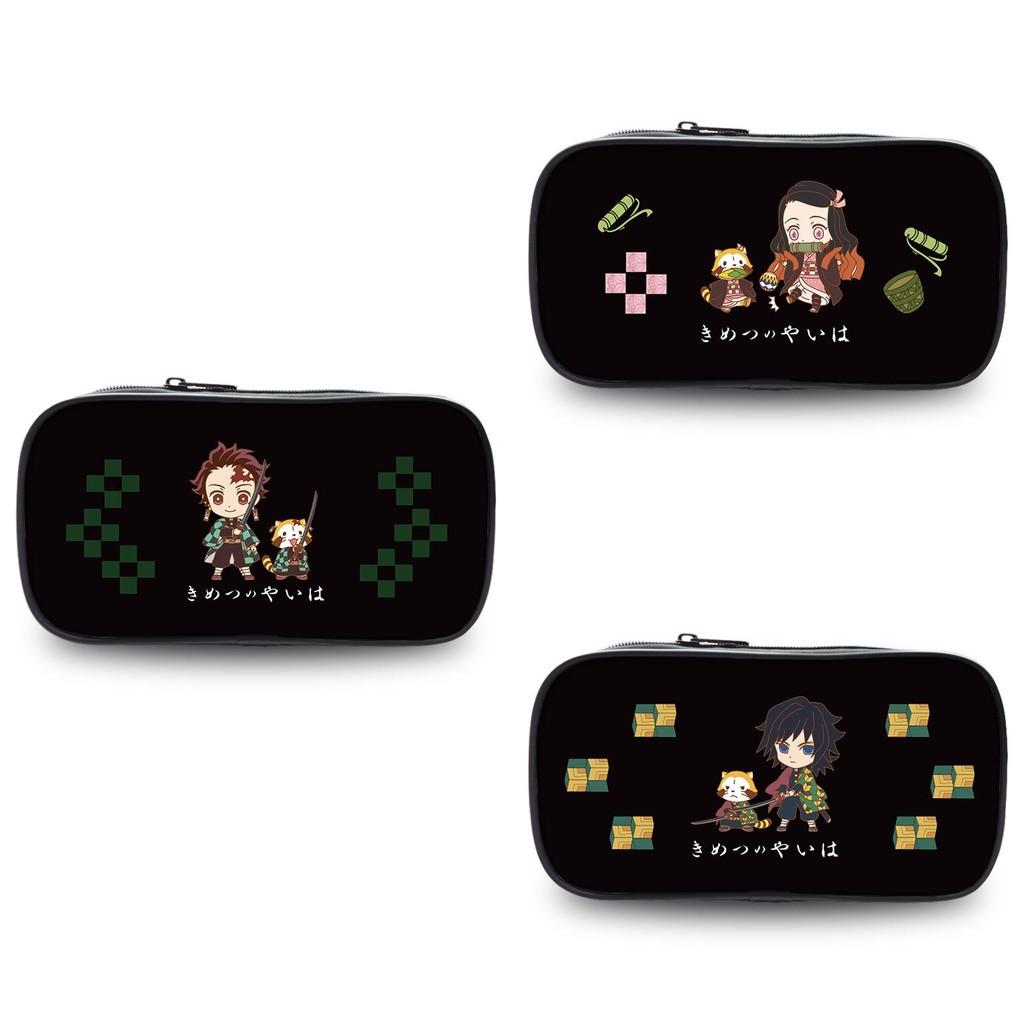 Cute Demon Slayer Pen Pouch Large Capacity Oxford Fabric Versatile Pencil Bag
