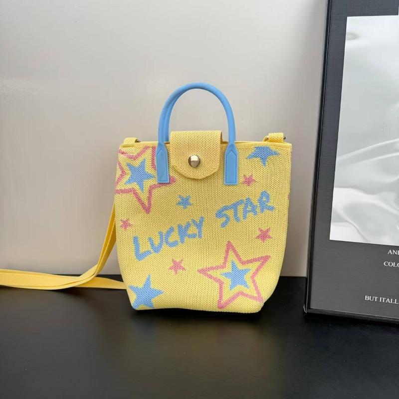 Premium new cute cartoon knitted mobile phone bag adjustable messenger handbag niche versatile dopamine bag